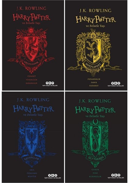 Harry Potter ve Felsefe Taşı 20. Yıl Özel Baskı 4'lü Set-Gryffindor-Syltherin-Hufflepuff-Ravenclaw