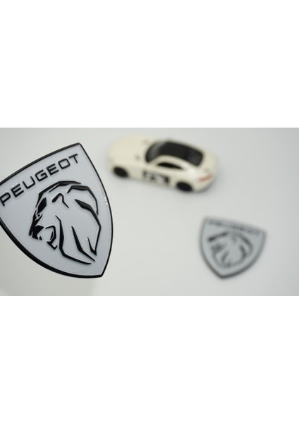 Peugeot Yeni Gri Siyah Çamurluk Abs Logo Arma Seti