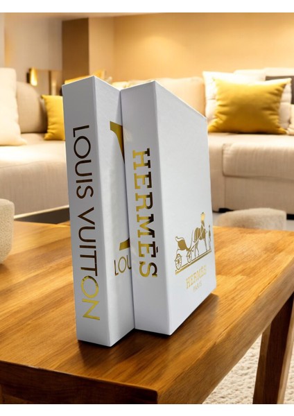 Beyaz&altın Dekoratif Kitap Kutu 2li Set fiyatları