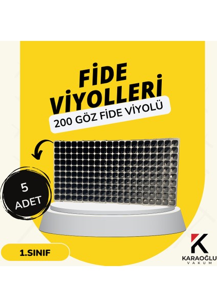 Fidelik Viyol Adet Seçiniz 200 Göz Fide Viyolü Fide Altlığı Tohum Yetiştirme Kabı