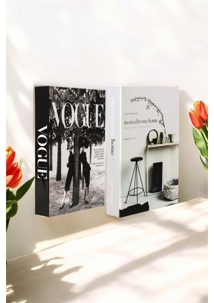 Vogue & Monochrome 2li Dekoratif Kitap Kutu Seti