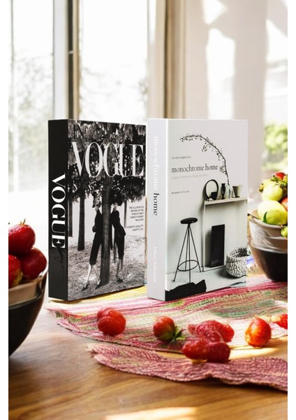 Vogue & Monochrome 2li Dekoratif Kitap Kutu Seti fiyatları