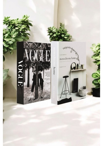 Vogue & Monochrome 2li Dekoratif Kitap Kutu Seti fırsatları