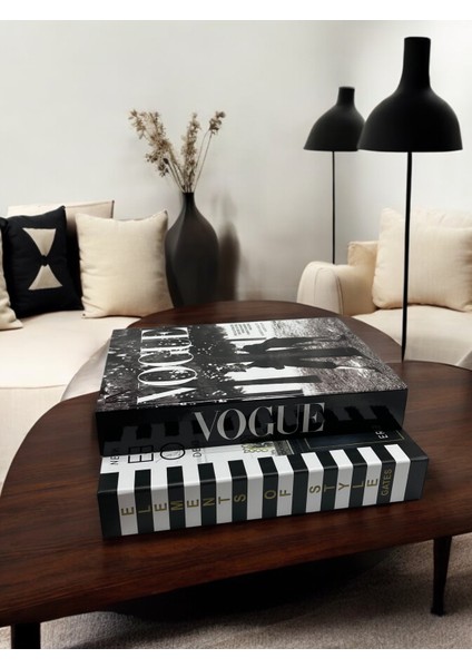 2li Dekoratif Kitap Kutu Seti, Vogue & Element 2li Kitap Kutusu Seti