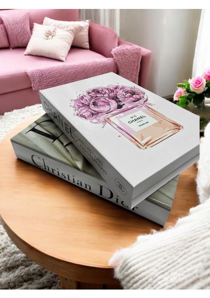 2li Kitap Kutu Seti Chanel&dıor Dekoratif Kutu Set modelleri