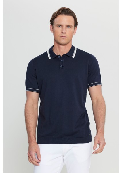 %100 Pamuk Standart Fit Normal Kesim Polo Yaka Triko Tişört