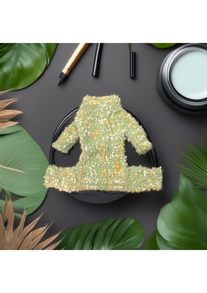 Kedi Köpek için Boncuklu Yeşil Tulum