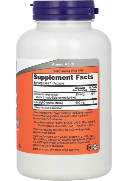 Nac 600 mg 250 Veg Caps fiyatları