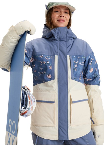 Çok Renkli Kadın Kayak Montu ERJTJ03473CHLOE Kım Parka Jk