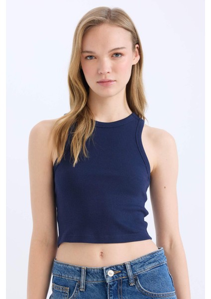 Fitted Halter Yaka Fitilli Kaşkorse Atlet U0357AZ25SM