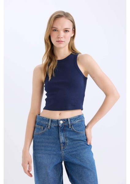Fitted Halter Yaka Fitilli Kaşkorse Atlet U0357AZ25SM