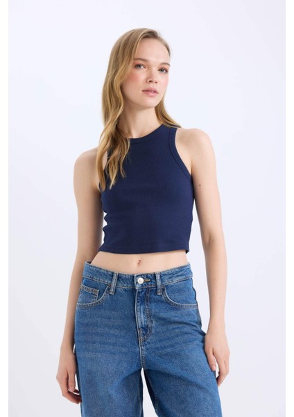 Fitted Halter Yaka Fitilli Kaşkorse Atlet U0357AZ25SM