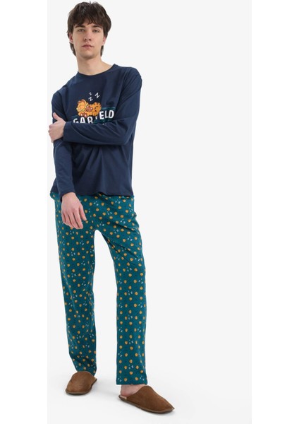 Garfield Pijama Takımı Regular Fit Uzun Kollu Üst Esnek Belli Uzun Alt E0515AX25SP