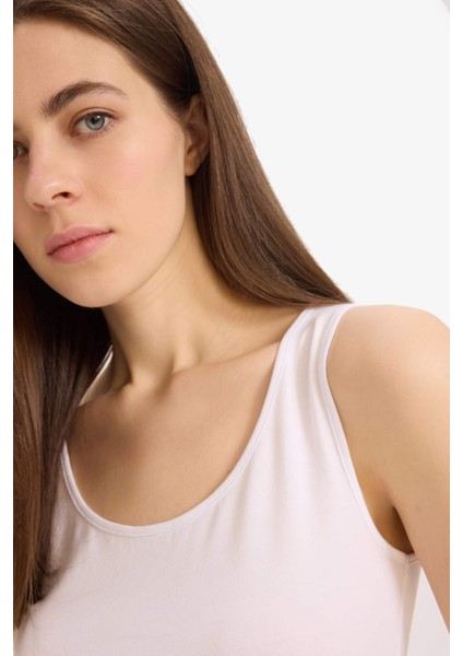 Slim Fit Dar Kesim Basic Düz Yuvarlak Yaka Atlet I1059AZ25SM