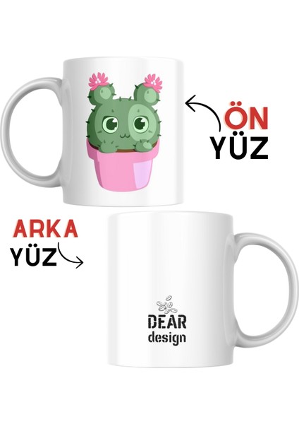 Kupa Bardak Kaktüs Tasarımlı Komik Dear Tasarım Beyaz Kupa Bardak Kutup Kitap modelleri