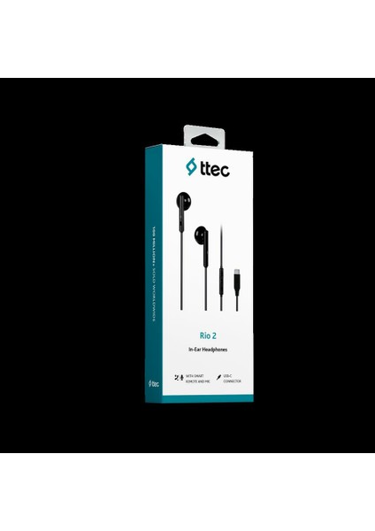 2KMM14S Rio 2 Usb-C Stereo Mikrofonlu Kulakiçi Kulaklık Siyah