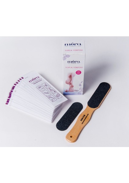 Topuk Törpüsü Seti 50 Adet Kullan At Törpü ve Ahşap Spatula