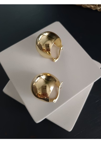 Bombeli Gold Küpe Kararmaz modelleri