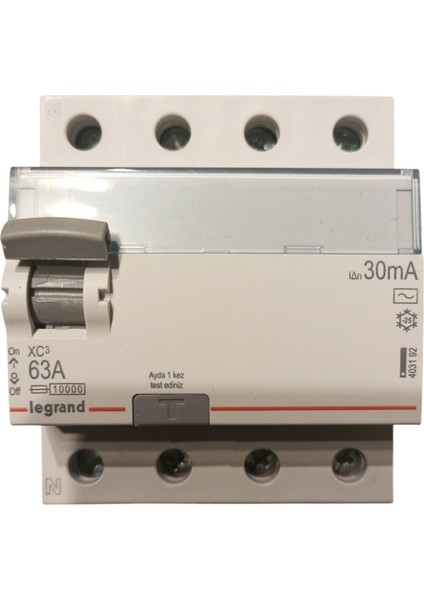 4P 63A 30mA AC tipi 400V~LEGRAND • Kaçak akım koruma anahtarı. Kesici farklılığı R.C.C.B.
