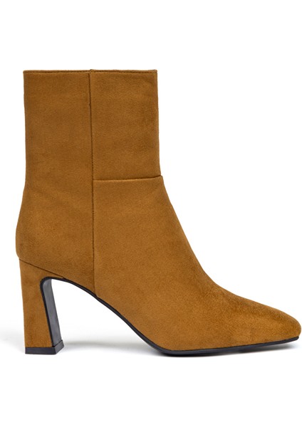 Süet Görünümlü Topuklu Bot