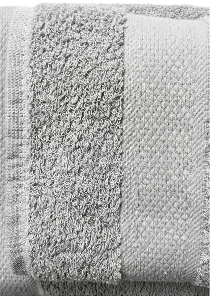 2 Li Banyo Havlu Takımı %100 Pamuklu Dry Açık Gri