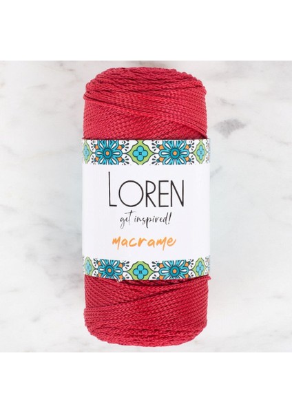 Macrame Koyu Kırmızı El Örgü Ipi - Rm 0105 - 34345