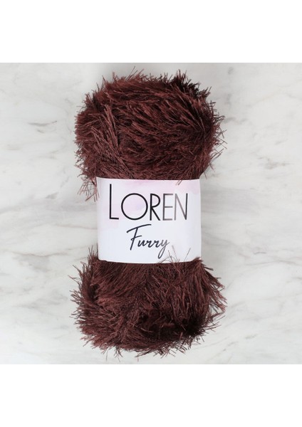Loren Furry Kahverengi El Örgü Ipi - RF093 - 34064