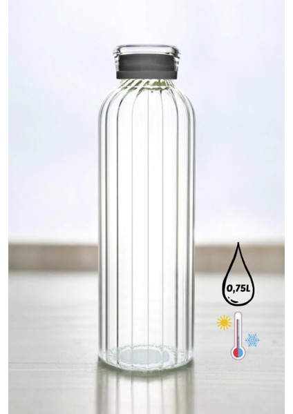 Çizgili Cam Matara - 750 ml