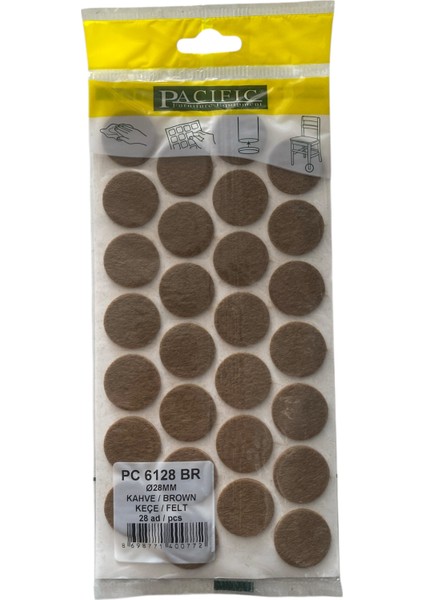 Yapışkanlı Keçe 28 mm Yuvarlak