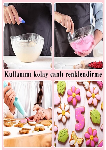 Renkli Gıda Boyası Sıvı 50 ml 6 Adet Su Bazlı Likit Renkli Sıvı Gıda Boyası Pasta Hamur Boyası Kek Fonda Yüksek Konsantr modelleri