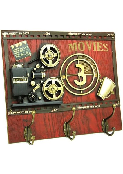 Dekoratif Metal Askı Askılık Sinemaskop Vintage Biblo Hediyelik fırsatları
