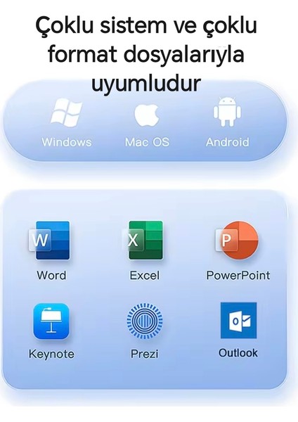 S7 Pointer Kablosuz Lazer Sunum Kalemi Şarjlı Dijital Led Ekran Şarj Edilebilir Sunum Kumandası Lazer Tak Çalıştır Şarjı Type-C USB Menzil 100-M