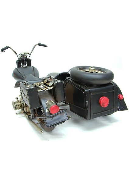 Dekoratif Metal Motosiklet Sepetli Biblo Dekoratif Hediyelik
