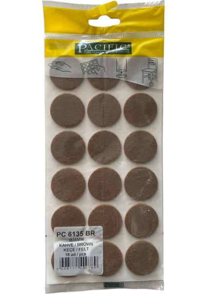 Yapışkanlı Keçe 35 mm Yuvarlak