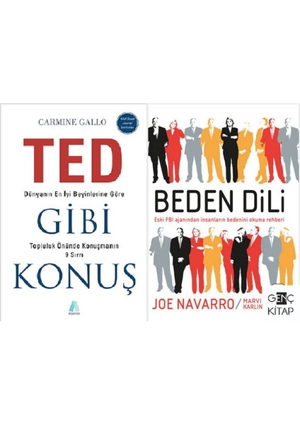 Ted Gibi Konuş - Beden Dili 2 Kitap Iletişim Seti Carmıne Gallo - Joe Navarro