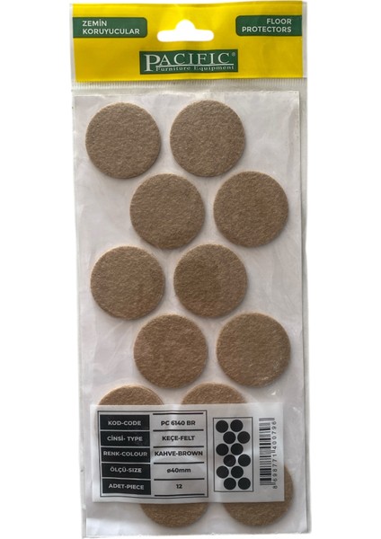 Yapışkanlı Keçe 40 mm Yuvarlak