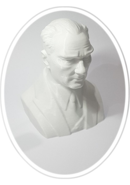 Beyaz Plastik Atatürk Heykeli Biblo 10.5x 8.5 cm Özel Tasarım