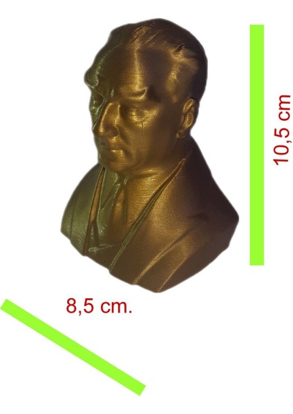Parlak Gold Plastik Atatürk Heykeli Biblo 10.5x 8.5 cm Özel Tasarım modelleri