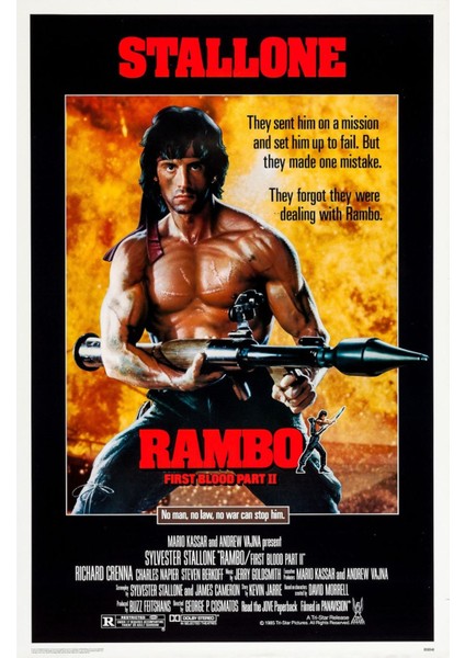Rambo First Blood Part II (1985) 3 (Folyo / Afiş / Poster) 5290 ( 35 cm x 50 cm )