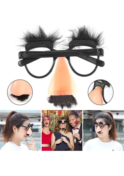 Eğlenceli Kılık Değiştirme Kaş Bıyık Mizah Gözlüğü 9 x 13 cm