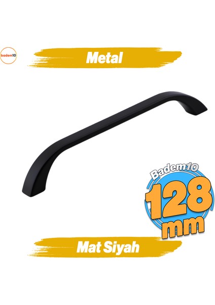 Göksu Kulp 128 mm Siyah Metal Mutfak Mobilya Çekmece Mutfak Dolap Dolabı Kulpları Kapak Kulb 12.8 cm