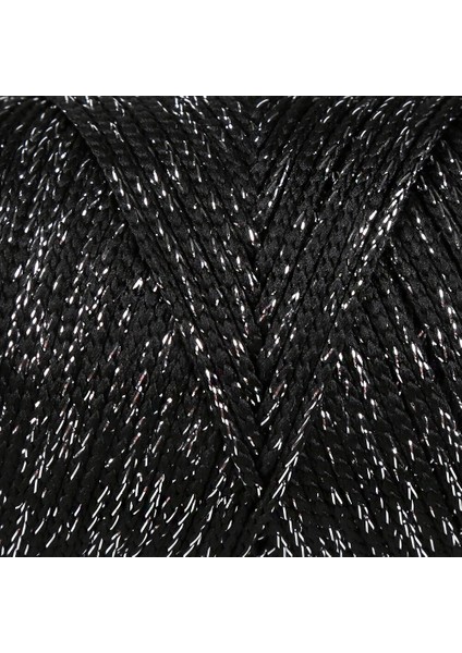 Soft Star Makrome İpiGümüş Simli Siyah RM10