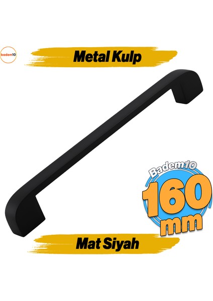 Zehra Kulp 160 mm Siyah Metal Mutfak Mobilya Çekmece Mutfak Dolap Dolabı Kulpları Kapak Kulbu 16 cm