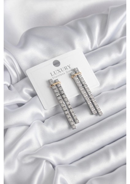 Vip Seri Zirkon Taşlı Su Yolu Kadın Küpe