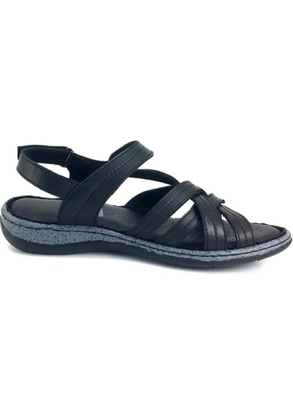 D25YS-2530 Kadın Deri Comfort Sandalet Siyah modelleri