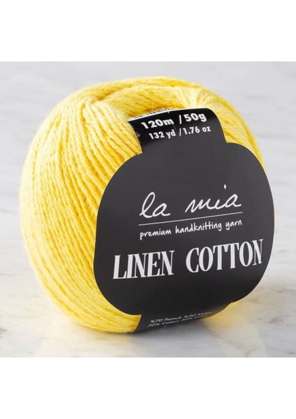 Linen Cotton Sarı El Örgü İpi - L160 - 33863