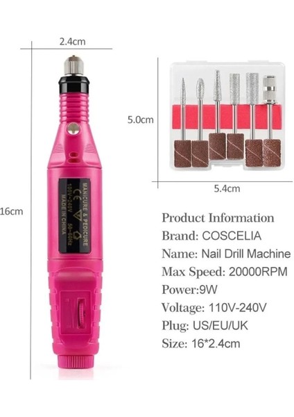 Tekno Trust Elektrikli 12 V Tırnak Törpü Seti Manikür Pedikür Protez Tırnak Ayak ve Makinası