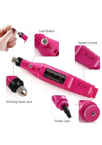 Tekno Trust Elektrikli 12 V Tırnak Törpü Seti Manikür Pedikür Protez Tırnak Ayak ve Makinası
