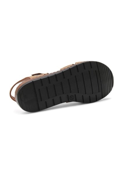 D25YS-2550 Kadın Deri Önü Kapalı Comfort Sandalet Taba