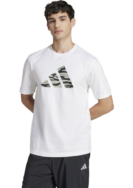 Adidas M C Camo Logo T Tişört Beyaz JI6770